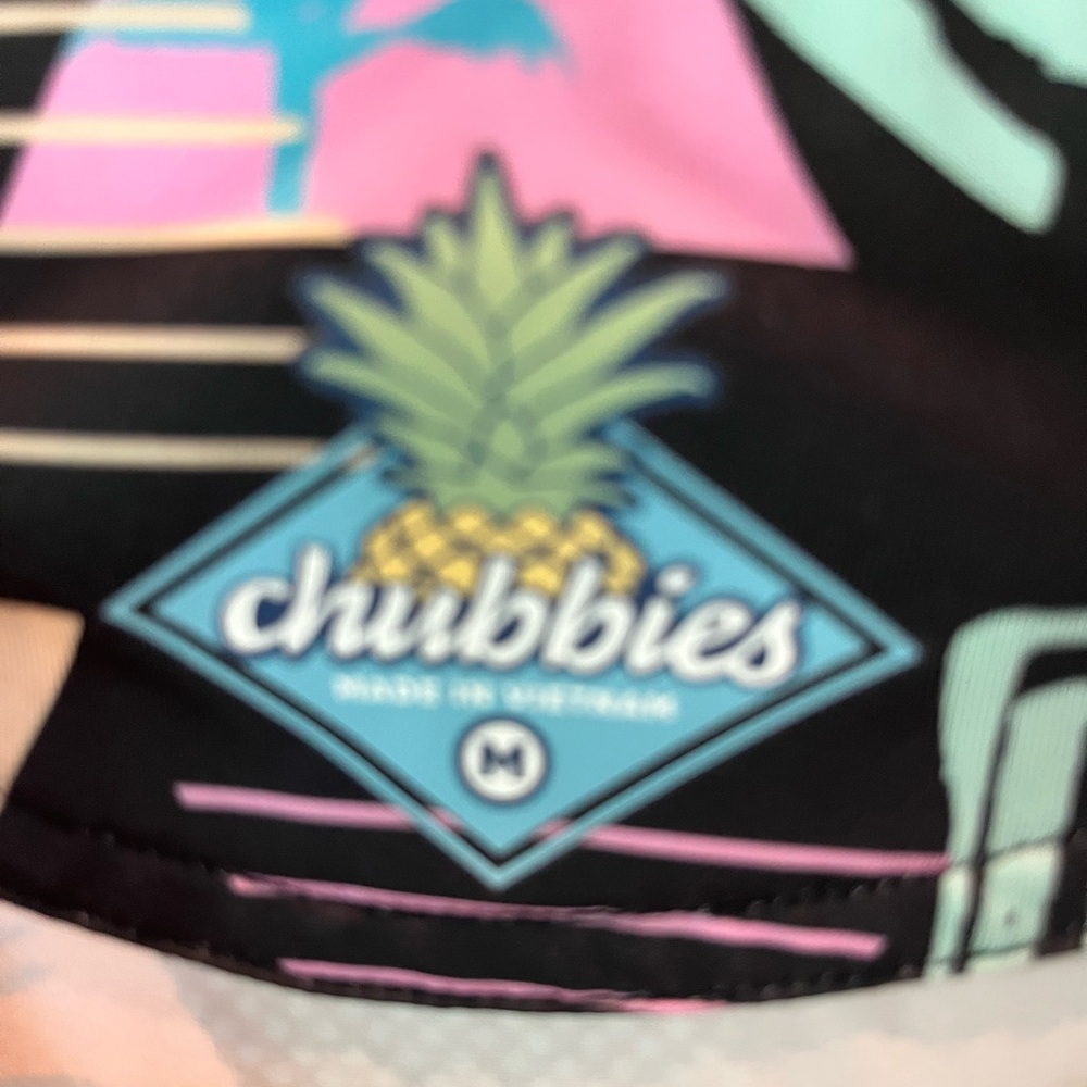 Chubbies Men Colorful Geometric Palm Tree Polo Resort Vacation Size: Medium - Picture 3 of 8